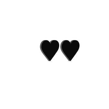 eCraftIndia Set of 2 "Hearts" Black Engineered Wood Wall Art Cutout, Ready to Hang Home Decor 2
