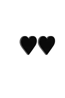 eCraftIndia Set of 2 "Hearts" Black Engineered Wood Wall Art Cutout, Ready to Hang Home Decor