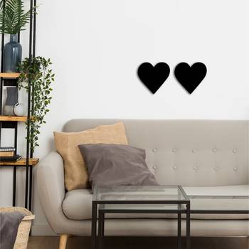 eCraftIndia Set of 2 "Hearts" Black Engineered Wood Wall Art Cutout, Ready to Hang Home Decor 5