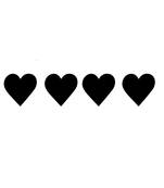 eCraftIndia Set of 4 "Hearts" Black Engineered Wood Wall Art Cutout, Ready to Hang Home Decor