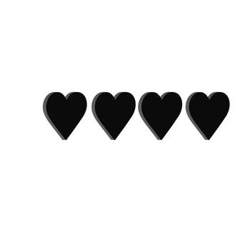 eCraftIndia Set of 4 "Hearts" Black Engineered Wood Wall Art Cutout, Ready to Hang Home Decor 2