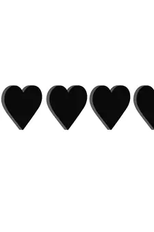 eCraftIndia Set of 4 "Hearts" Black Engineered Wood Wall Art Cutout, Ready to Hang Home Decor