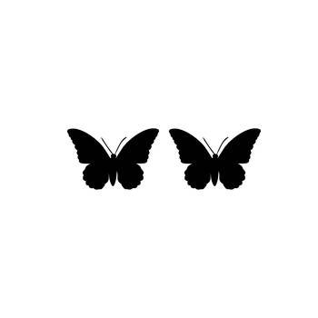 eCraftIndia Set of 2 "Butterflies" Black Engineered Wood Wall Art Cutout, Ready to Hang Home Decor 1