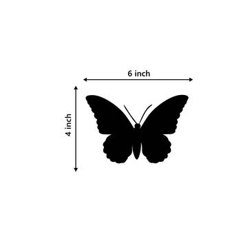 eCraftIndia Set of 2 "Butterflies" Black Engineered Wood Wall Art Cutout, Ready to Hang Home Decor 3