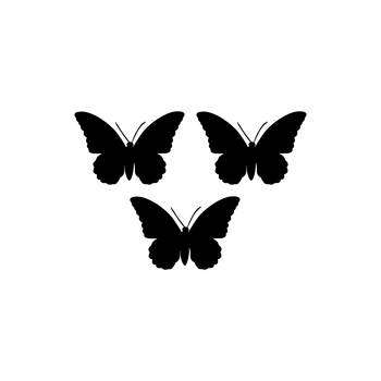 eCraftIndia Set of 3 "Butterflies" Black Engineered Wood Wall Art Cutout, Ready to Hang Home Decor 1