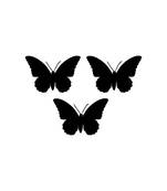 eCraftIndia Set of 3 "Butterflies" Black Engineered Wood Wall Art Cutout, Ready to Hang Home Decor