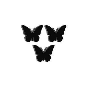 eCraftIndia Set of 3 "Butterflies" Black Engineered Wood Wall Art Cutout, Ready to Hang Home Decor 2