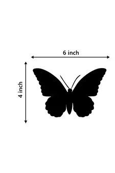 eCraftIndia Set of 3 "Butterflies" Black Engineered Wood Wall Art Cutout, Ready to Hang Home Decor