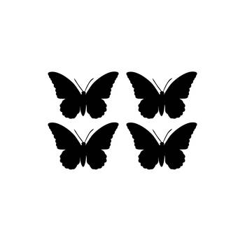 eCraftIndia Set of 4 "Butterflies" Black Engineered Wood Wall Art Cutout, Ready to Hang Home Decor 1