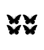 eCraftIndia Set of 4 "Butterflies" Black Engineered Wood Wall Art Cutout, Ready to Hang Home Decor