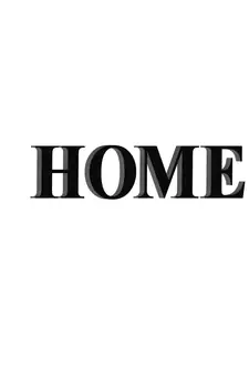 eCraftIndia "HOME" Black Engineered Wood Wall Art Cutout, Ready to Hang Home Decor