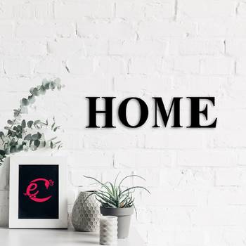 eCraftIndia "HOME" Black Engineered Wood Wall Art Cutout, Ready to Hang Home Decor 4