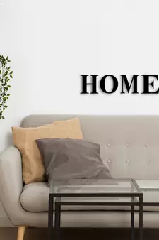 eCraftIndia "HOME" Black Engineered Wood Wall Art Cutout, Ready to Hang Home Decor