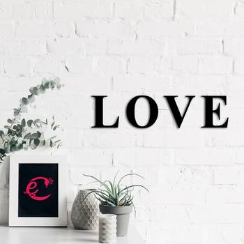 eCraftIndia "LOVE" Black Engineered Wood Wall Art Cutout, Ready to Hang Home Decor 4