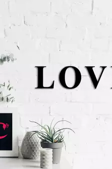 eCraftIndia "LOVE" Black Engineered Wood Wall Art Cutout, Ready to Hang Home Decor