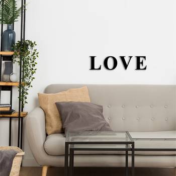 eCraftIndia "LOVE" Black Engineered Wood Wall Art Cutout, Ready to Hang Home Decor 5