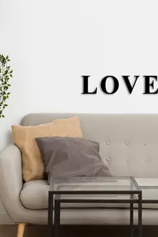 eCraftIndia "LOVE" Black Engineered Wood Wall Art Cutout, Ready to Hang Home Decor