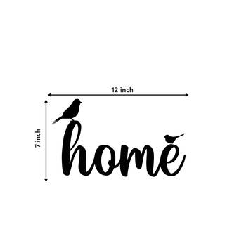 eCraftIndia "HOME with birds" Black Engineered Wood Wall Art Cutout, Ready to Hang Home d?cor 3