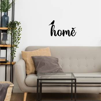eCraftIndia "HOME with birds" Black Engineered Wood Wall Art Cutout, Ready to Hang Home d?cor 5