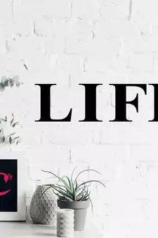 eCraftIndia "LIFE" Black Engineered Wood Wall Art Cutout, Ready to Hang Home Decor