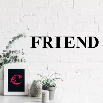eCraftIndia "FRIEND" Black Engineered Wood Wall Art Cutout, Ready to Hang Home Decor 4