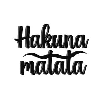 eCraftIndia "Hakuna Matata" Black Engineered Wood Wall Art Cutout, Ready to Hang Home Decor 2