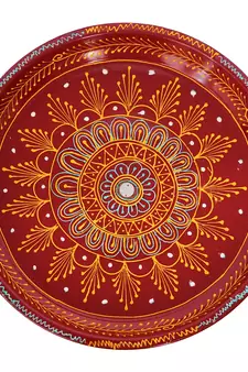 Handcrafted Decorative Red Pooja Thali