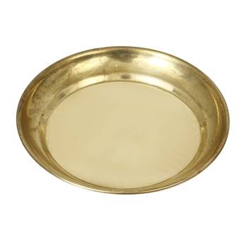 5 Inch Brass Pooja Thali with 2 Katori/Bowls 1 Spoon and 1 Glass 5