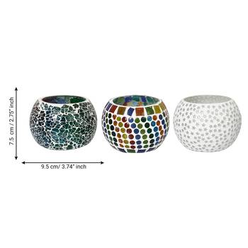 Set of 3 Mosiac Glass Decorative Tea Light Holder/Diya 4