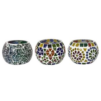 Set of 3 Mosiac Glass Decorative Tea Light Holder/Diya 3