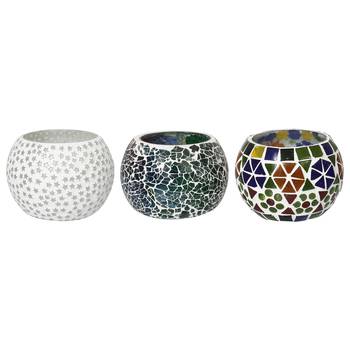Set of 3 Mosiac Glass Decorative Tea Light Holder/Diya 3