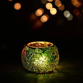 Mosiac Glass Decorative Tea Light Holder/Diya 1