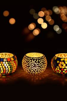 Set of 3 Mosiac Glass Decorative Tea Light Holder