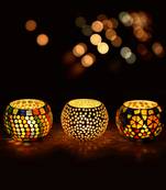 Set of 3 Mosiac Glass Decorative Tea Light Holder