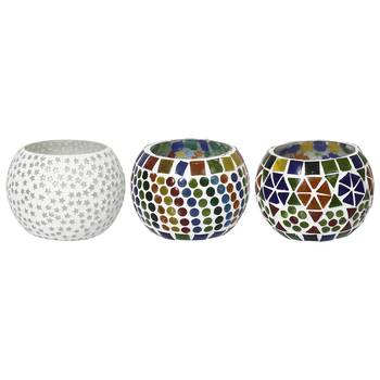 Set of 3 Mosiac Glass Decorative Tea Light Holder 3