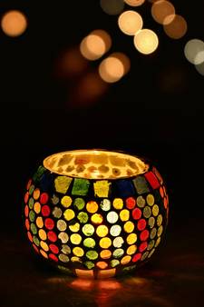 Mosiac Glass Decorative Tea Light Holder/Diya