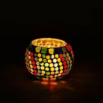 Mosiac Glass Decorative Tea Light Holder/Diya 2