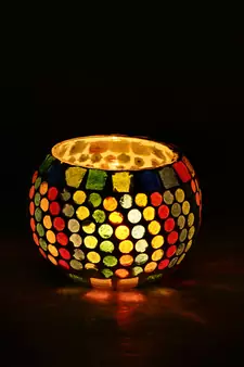 Mosiac Glass Decorative Tea Light Holder/Diya