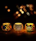 Set of 3 Mosiac Glass Decorative Tea Light Holder/Diya
