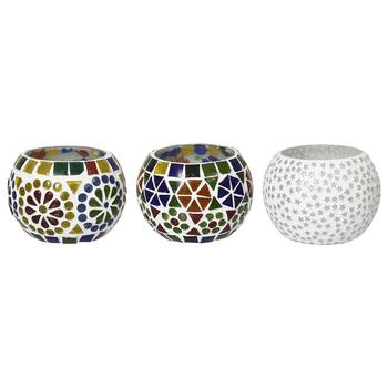 Set of 3 Mosiac Glass Decorative Tea Light Holder/Diya 3
