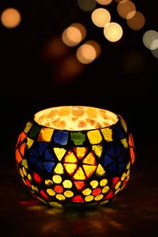 Mosiac Glass Decorative Tea Light Holder/Diya