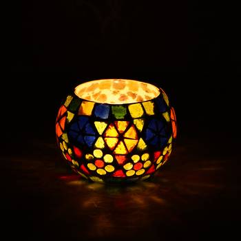 Mosiac Glass Decorative Tea Light Holder/Diya 2