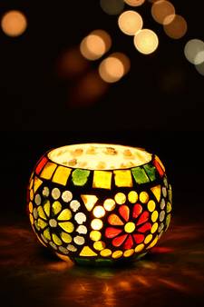 Mosiac Glass Decorative Tea Light Holder/Diya