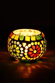 Mosiac Glass Decorative Tea Light Holder/Diya