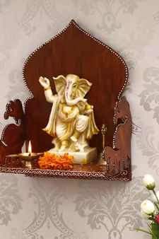 Brown MDF Pooja Temple/Mandir