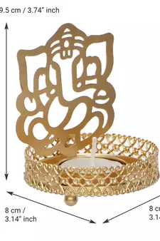Lord Ganesha and Laxmi Shadow Tea Light Holder