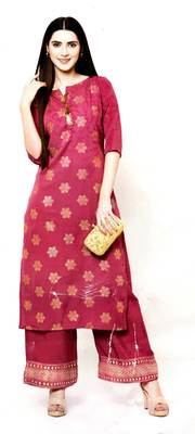 MAHATI purple Gold foil printed silk kurta-pajama 1