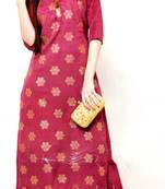 MAHATI purple Gold foil printed silk kurta-pajama