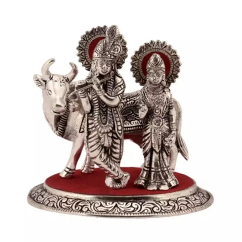 Radha Krishna Statue with Cow