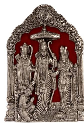 While Metal Statue of Ram-Sita